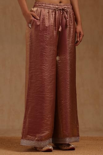 Soch Womens Onion Pink Fendi Embroidered Suit Set With Mirror And Pearl
