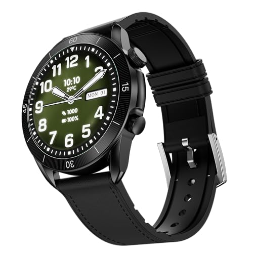Fire-Boltt Legacy Luxury Round Smart Watch 1.43″ Super AMOLED, Bluetooth Calling, Wireless Charging, Voice Assistant, SPO₂ & Heart Rate Monitor, 110+ Sports Modes, Smart Watch for Men & Women - Black