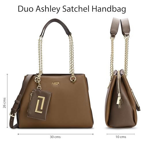 Lavie Luxe Women's Duo Ashley Satchel Bag | Satchel Handbag For Work | Ladies Purse | Stylish Shoulder Bag | Gift For Women
