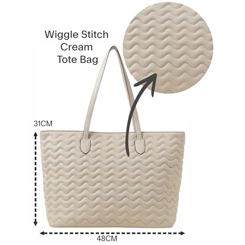 Accessorize London Women's Wiggle Stitch Tote Bag