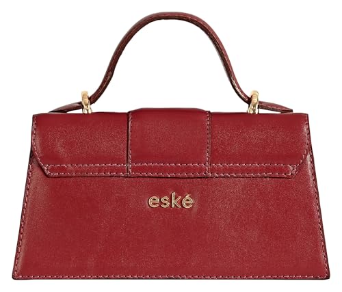 eske Willow Genuine Leather Womens Satchel (Wine)