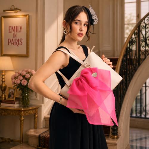 Caprese X Emily in Paris Ellen Large Tote Shoulder Bag for Women with Multi-Compartment Interior, Handbag for Work, Travel & Occasion& Exclusive Parisian Metal Charm