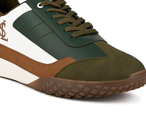 LOUIS STITCH Green and Tan Sneaker for Men | Comfortable Sneaker | LSP-SNK-AVI004 | UK-10