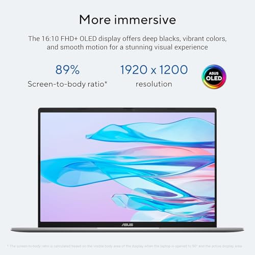 ASUS Vivobook S16 OLED, Intel Core Ultra 7 255H, 16GB RAM, 512GB SSD, 16", Win11, Office 2024, M365 Basic(1Year)*, Cool Silver, 1.7Kg, S3607CA-SH077WS, Intel Arc iGPU,Metallic Design Laptop, AI PC