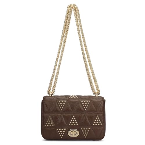 Da Milano Leather Shoulder Bag for Women - Brown (00378OL)