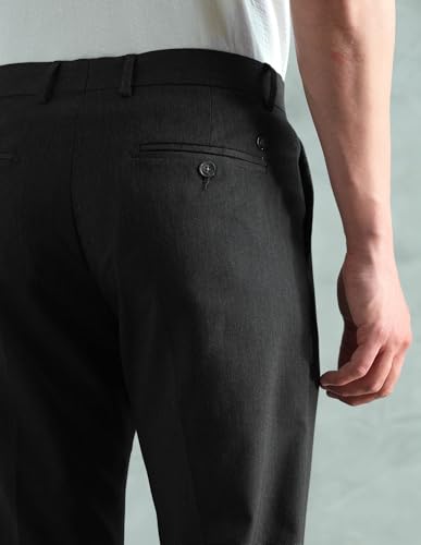 Arrow Men's Tapered Fit Heathered Trousers (ARAEOTR2181_Grey_36)