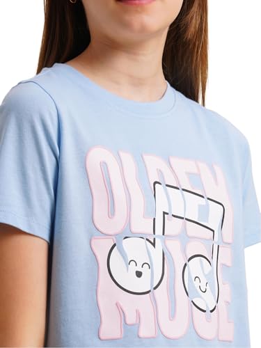 VERO MODA Girl's Regular Fit Light Blue T-Shirt