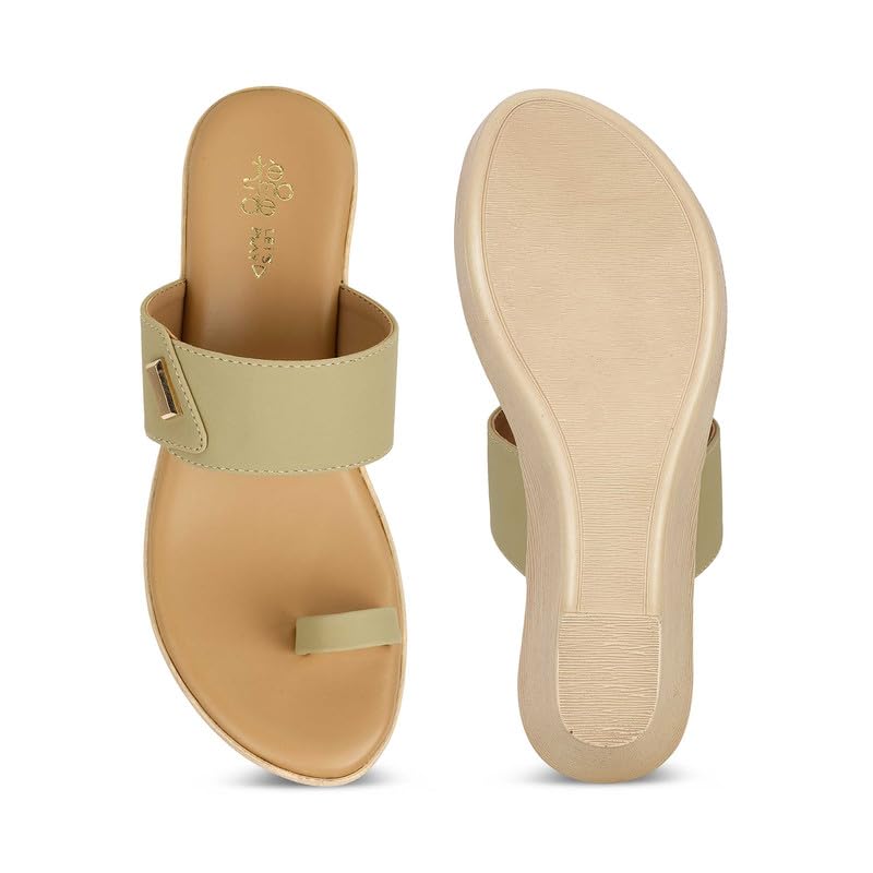 tresmode KANNES Green Women's Dress Wedge Sandals in Size 6 UK / 39 EU