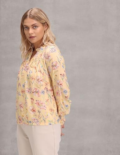 U.S. POLO ASSN. Women's Floral Print Polyester Top (UWAW22TOP019_Yellow_M)