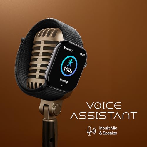 Fire-Boltt Ring X Smartwatch 2.01” Display with Always On Display, Bluetooth Calling, Wireless Charging, AI Voice Assistant, 100+ Sports Modes, Health Suite, 500+ Watchfaces (Black)