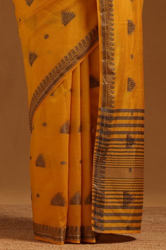 Soch Womens Yellow Art Silk Woven Design Saree