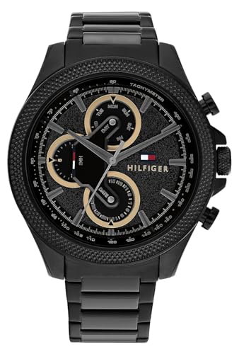 Tommy Hilfiger Multifunction Pure Black Analog Mens Watch 1792081