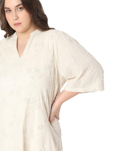 VERO MODA Curve Women's A-Line Beige Dress