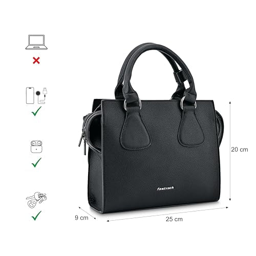 Fastrack Structured Satchel | Faux-Leather Women's Handbags | Satchel for Casual Carry