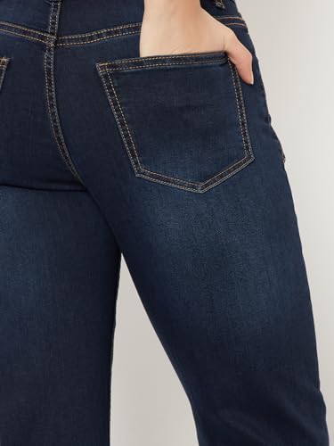 Max Women Whiskered Kick Flare Jeans (Blue_28)