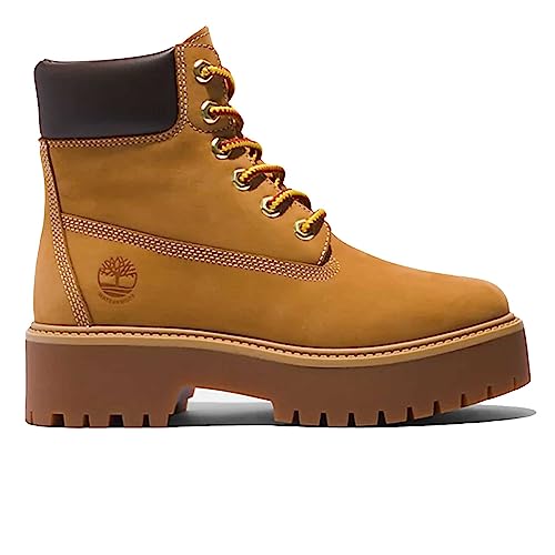 Timberland Women's Stone Street 6" Waterproof Boot, Wheat Nubuck, 9 Wide UK- 8.5