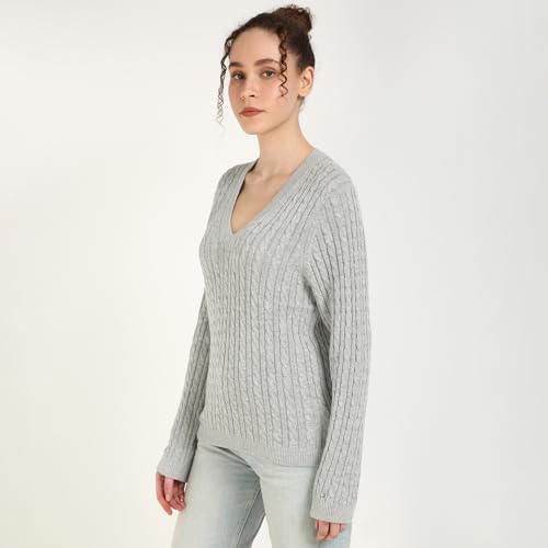 Tommy Hilfiger Womens Grey Color Sweater (M)