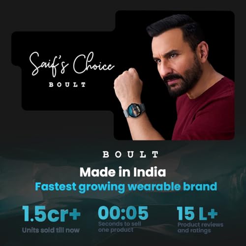 Boult GOBOULT (Formerly Newly Launched Dire Smartwatch 1.38'' 2.5D Curved HD Display, 500 Nits Brightness, IP67, 250+ Watchfaces, 120+ Sports Modes, AI Voice Assistant, SpO2 Monitoring (Denim Blue)