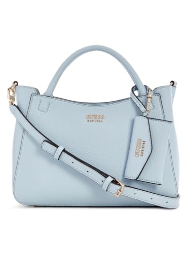Guess Powder Blue Textured Brenton Small Girlfriend Satchel Bag