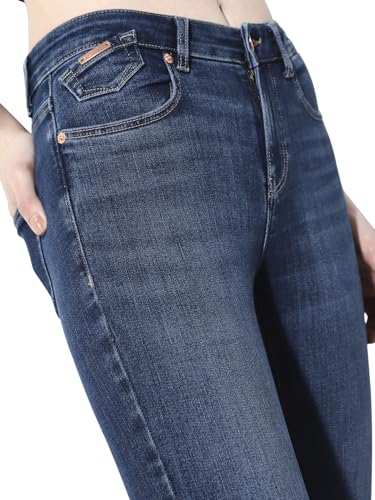 ONLY Women's Solid Skinny Fit High-Rise Blue Jeans