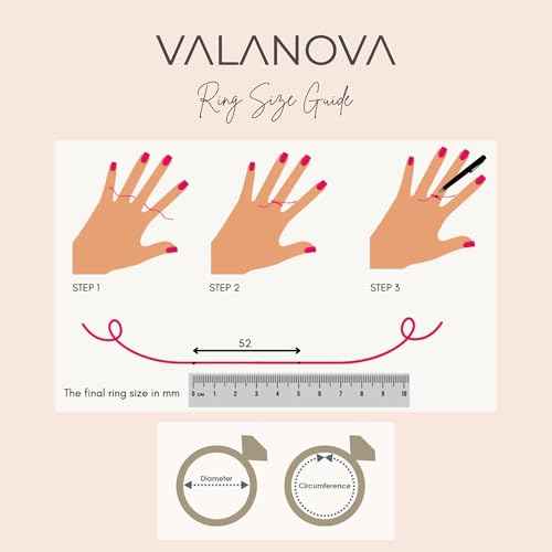 VALANOVA Hallmarked 14K Gold & Certified Lab Grown Diamond 0.66cts | Ring For Women's/Girls | Stylish & Elegant | VGR0463V | Ring Size: 18