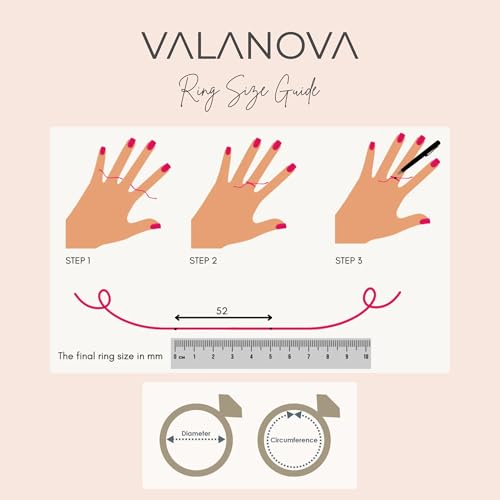 VALANOVA Sterling Silver & Certified Lab Grown Diamond 0.07cts | Ring For Women/Girls | Stylish & Elegant | VGR0166A | Ring Size: 18