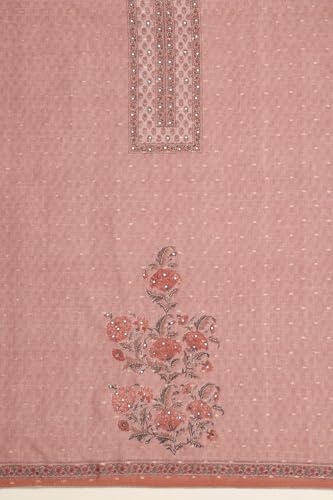 Soch Womens Earth Chanderi Botanical Dress Material With Hand Embroidery and Bead Details