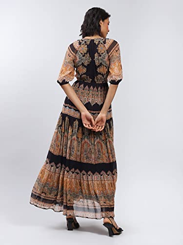 Label RITU KUMAR Black Printed Maxi Dress