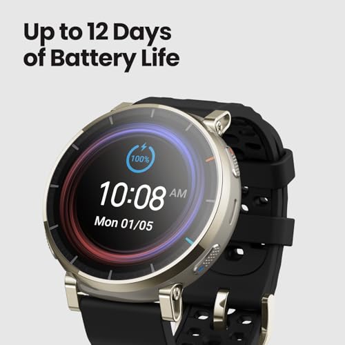 Amazfit Active 3 Premium GPS Running Smart Watch,1.32" AMOLED Sapphire Display,12-Day Battery,4GB Storage,Offline Maps,170+ Workout Modes,5 ATM,Heart Rate & Fitness Tracker,Android & iPhone Atlas Blue
