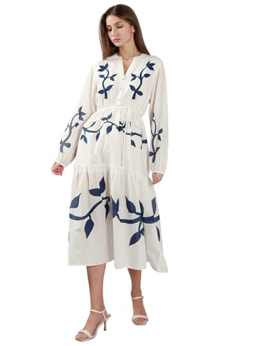 VERO MODA Women's Fit and Flare Off White Dress