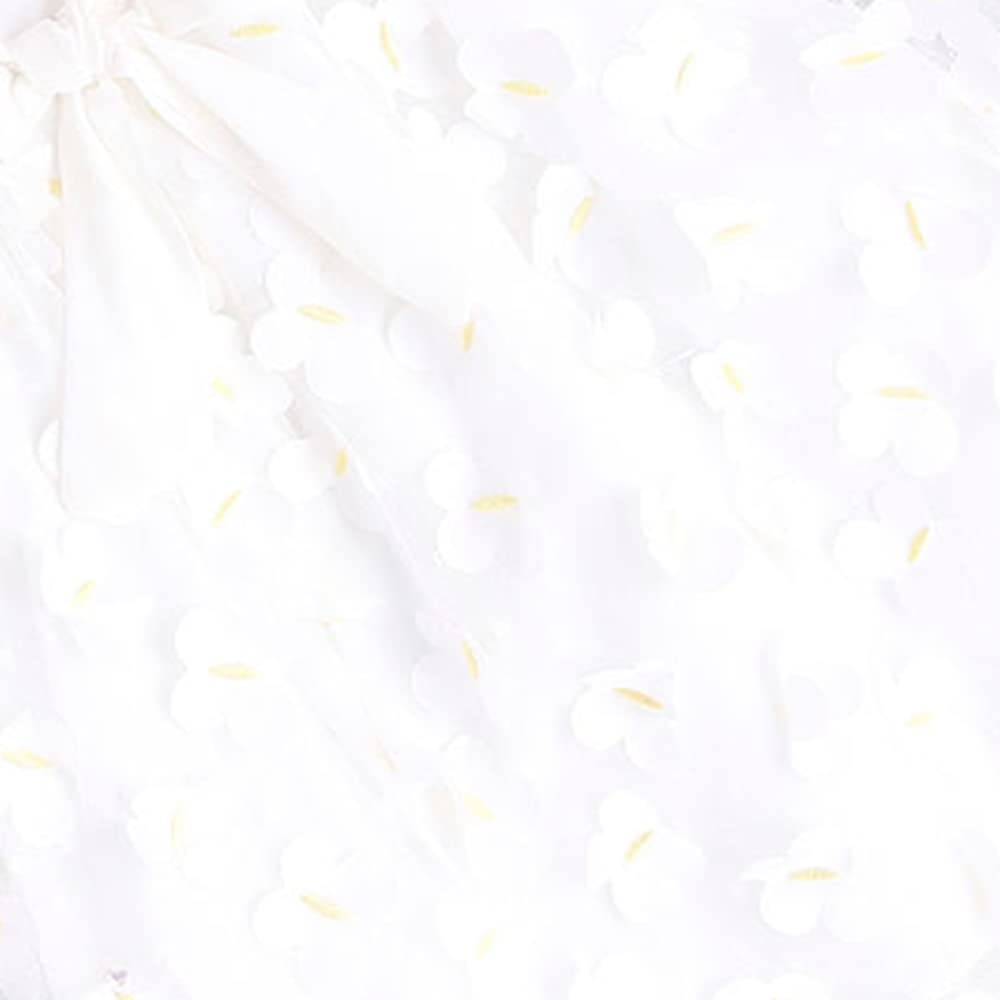 Hopscotch Girls Polyester Solid Polyester A-line Casual Dresses In White Color For Ages 3-4 Years (FLM-3406989)