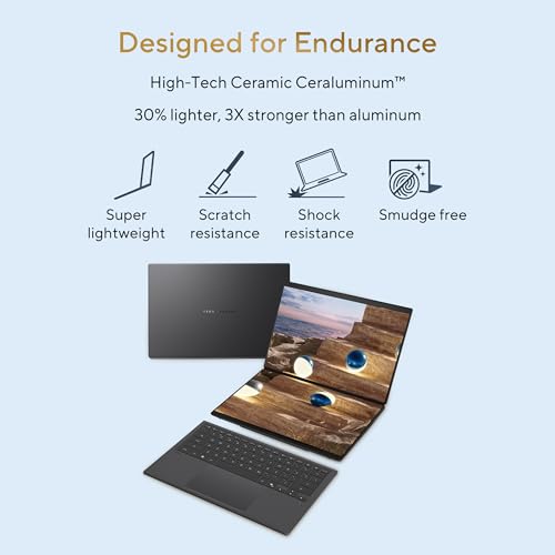 ASUS Zenbook Duo (2026),Smartchoice,Intel Core Ultra 7 (Series 3),32GB RAM,1TB SSD,3K OLED,Touchscreen,14"(35.5 cm),Win 11,M365 Basic(1Y),Office 24,Moher Gray,1.65 Kg, UX8407AA-SN183WS,Copilot+ PC