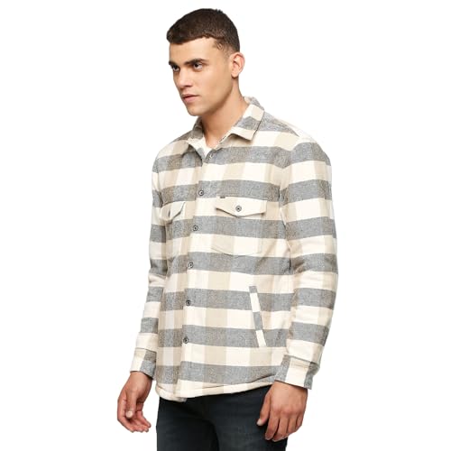 Pepe Jeans Men's A-Line Coat (PM402914_Ecru White