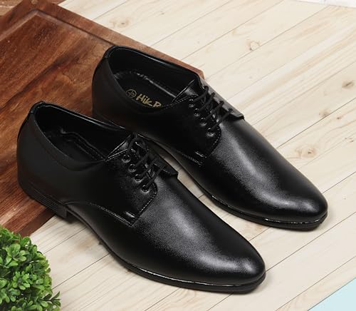 HIKBI Leather Formal Office Shoes Formal Shoes for Men (Numeric_10) Black