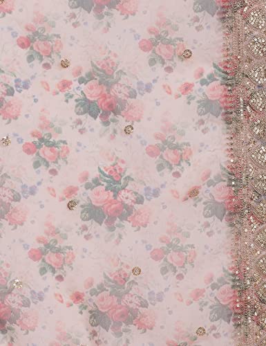 BIBA WOMEN SOLID; EMBROIDRED RELAXED SALWAR KURTA DUPATTA(SKDRUHANI7543_CORAL_38)