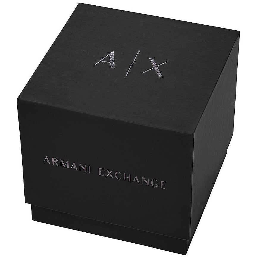 Armani Exchange Leather Analog Gray Dial Men Watch-Ax1724, Black Band