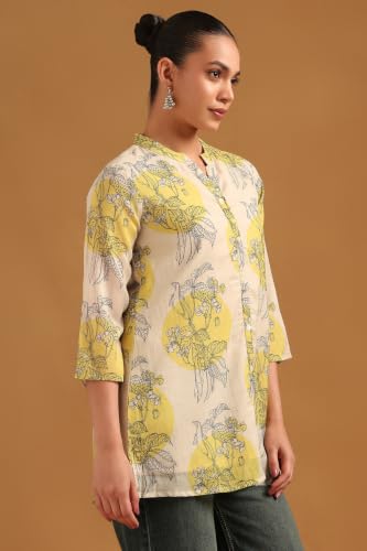 Soch Womens Beige Viscose Botanical Tunic