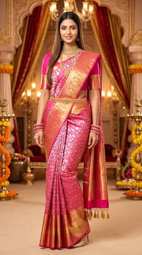 VFCollections Women's Samudrika Pattu Sarees With Blouse (VFC426-5)