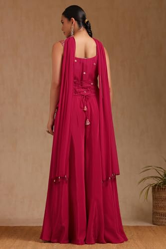 Soch Women's Viscose Georgette Salwar Suit (OWS5CD21981_Fuchsia