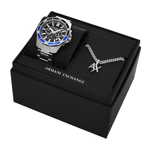 Armani Exchange Silver Quartz Stainless Steel Watch AX7166SET