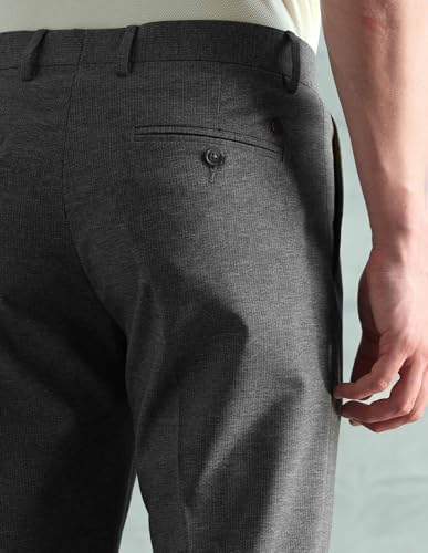 Arrow Men's Mid Rise Heathered Trousers (ARAEOTR2176_Grey_38)