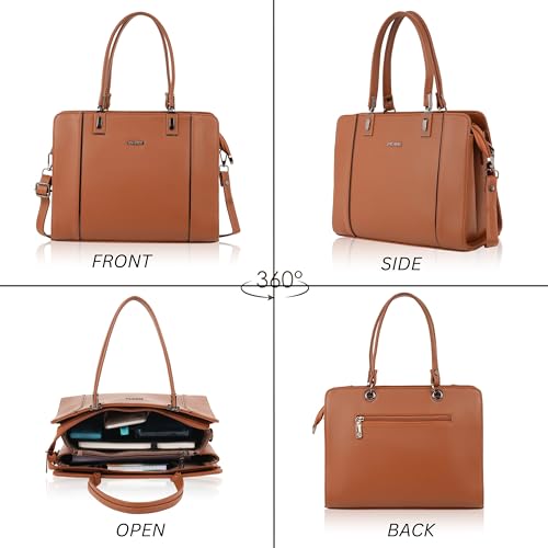 BAGNINE Handbag for Women - Brown | Structured Top Handle Satchel | Removable Strap | Smooth Zipper Closure | Elegant Carry Purse for Office, Work, Travel, Shopping & Daily Use