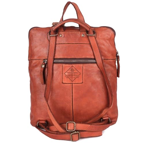 KOMPANERO Genuine Leather Backpack (B-13347-Cognac)