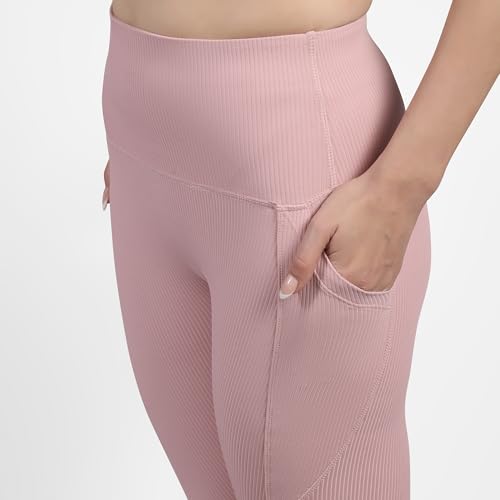 Skechers Women Vertical Pattern Pink Leggings