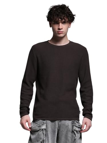 Jack & Jones Men Slim Fit Brown Sweater