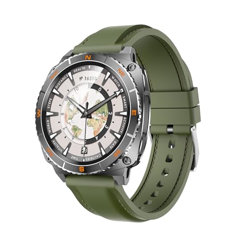 Yihou Smart Watches for Men Mens Watch Military Outdoor Watch AI Assistant Health Monitor with Heart Rate Monitor Sleep Tracker Fitness Watch for iOS Android HarmonyOS Green