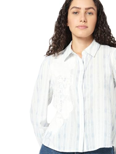 VERO MODA Women Light Blue Regular Fit Shirt