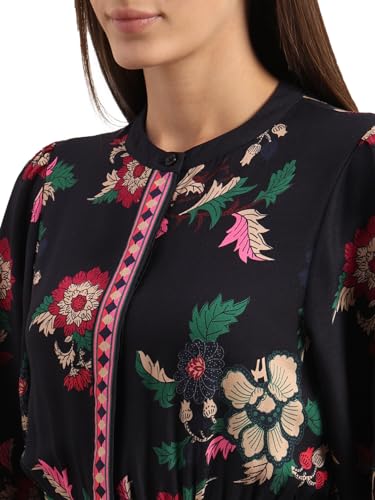 VERO MODA Women's Fit and Flare Navy Blue Dress