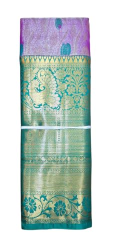 VFCollections Women's Kanchipuram Silk Pure Pattu Sarees With Blouse (Vfc297-1), Multi