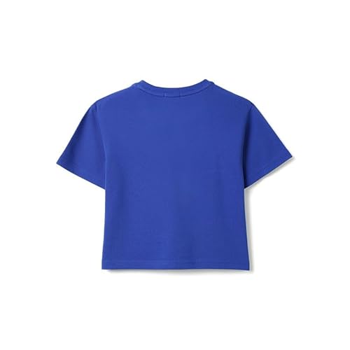United Colors of Benetton Cropped Fit Round Neck Graphic Print T-Shirt Blue